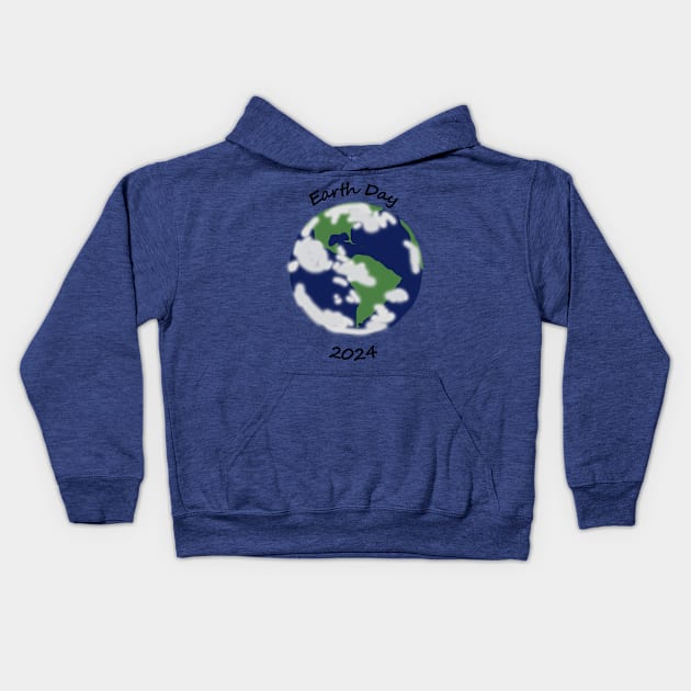 Planet Earth Day 2024 Kids Hoodie by ellenhenryart